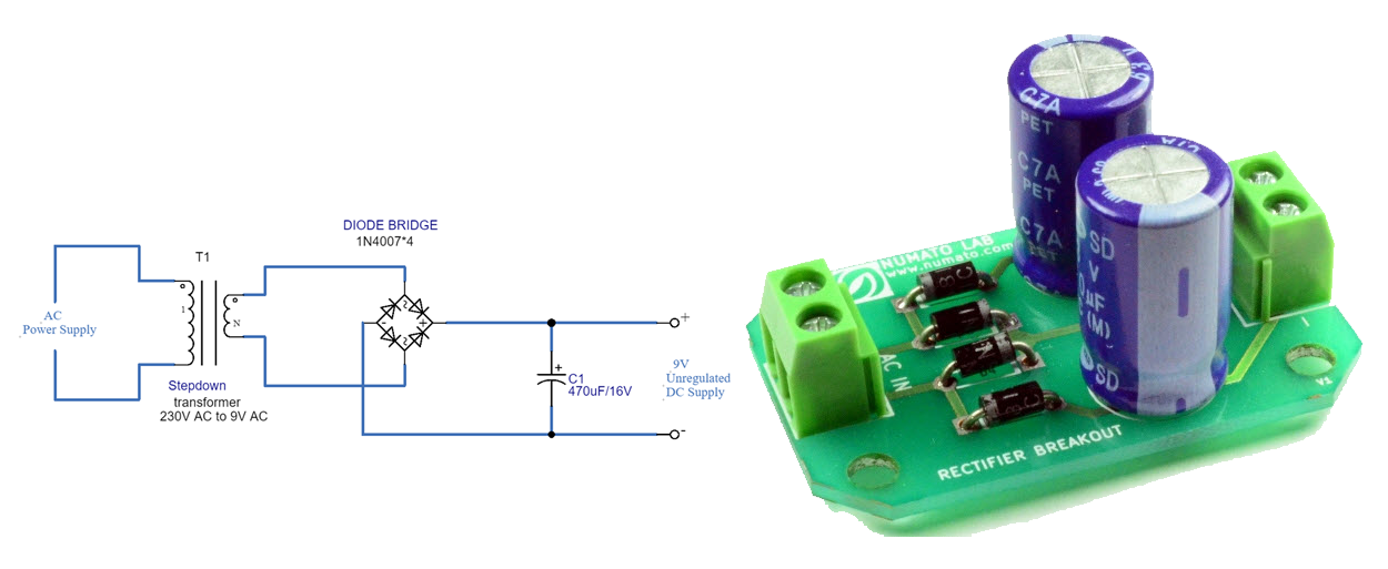 Figure 7. Full Wave Rectifier Applications in Power Supplies