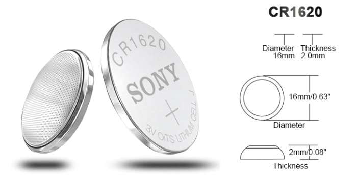 CR1620 Battery Diameter