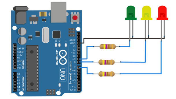 Arduino Microcontroller with LED Lights